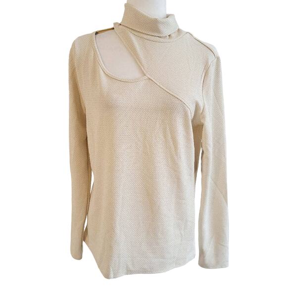 Willow Drive Cut Out Turtleneck Long Sleeve Top - Picture 1 of 9